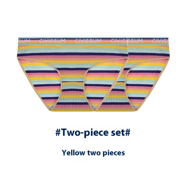 Two-piece Set Large Size Low Waist Cozy Series Classic Color Briefs