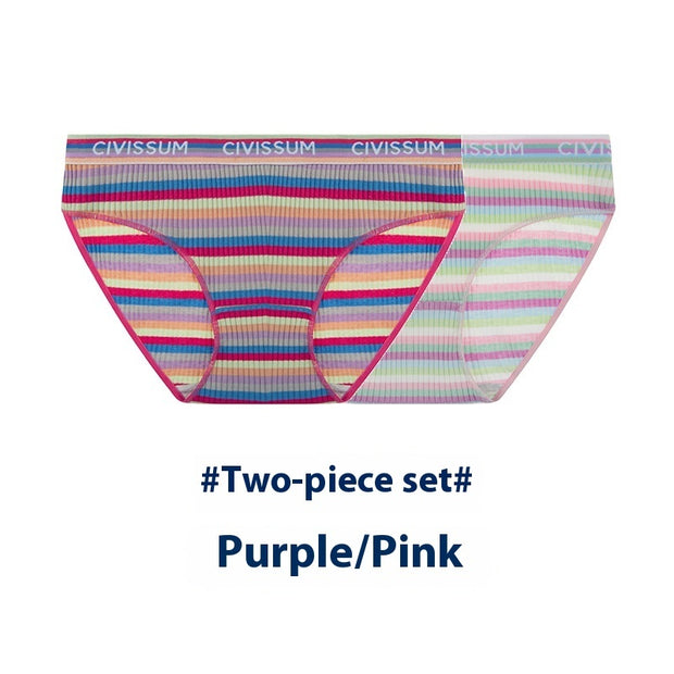 Two-piece Set Large Size Low Waist Cozy Series Classic Color Briefs