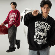 Round Neck Brocade Sweater Men And Women Same Style Winter Couple Dragon Year Theme