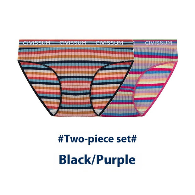 Two-piece Set Large Size Low Waist Cozy Series Classic Color Briefs