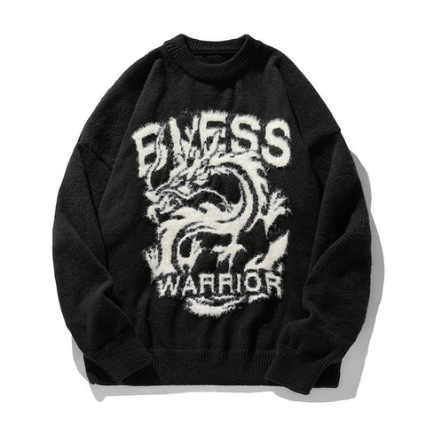 Round Neck Brocade Sweater Men And Women Same Style Winter Couple Dragon Year Theme