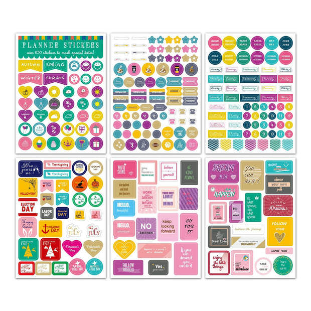 Planner Stickers Set Seasonal Monthly  Pack 12Sheets