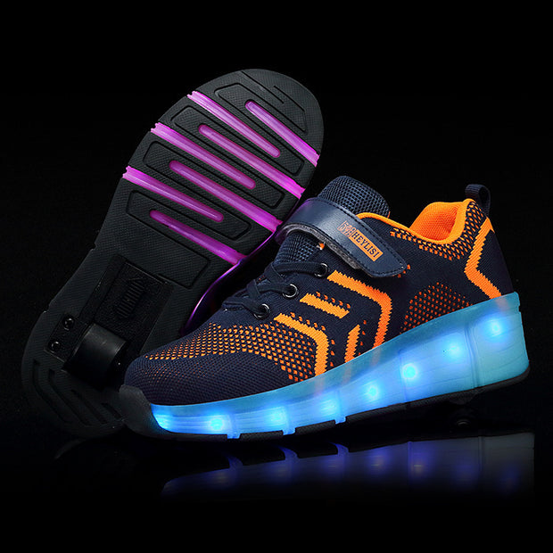LED Light-emitting Rechargeable Roller Skates For Boys And Girls