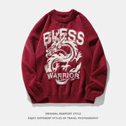 Round Neck Brocade Sweater Men And Women Same Style Winter Couple Dragon Year Theme